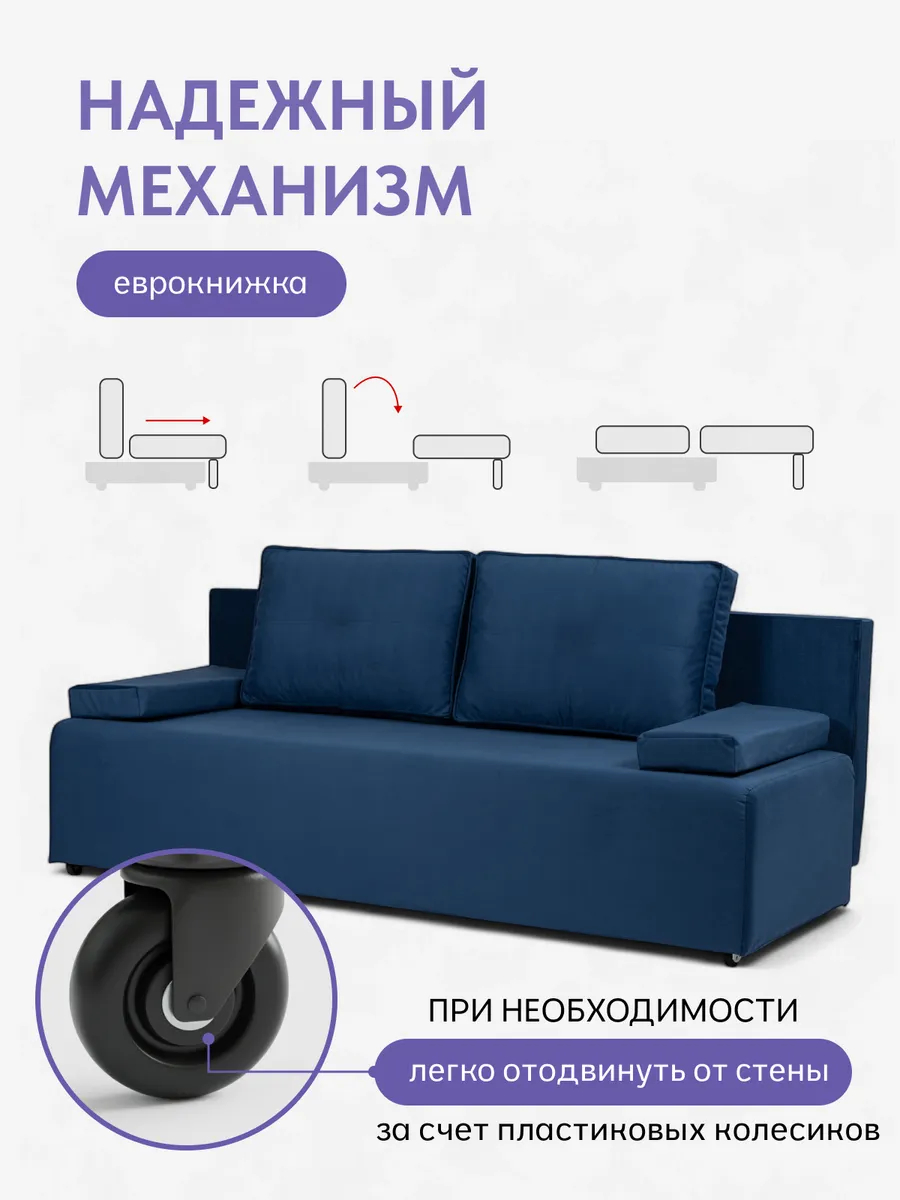 Турин Лайт синий велюр 77400096 - миниатюра 3