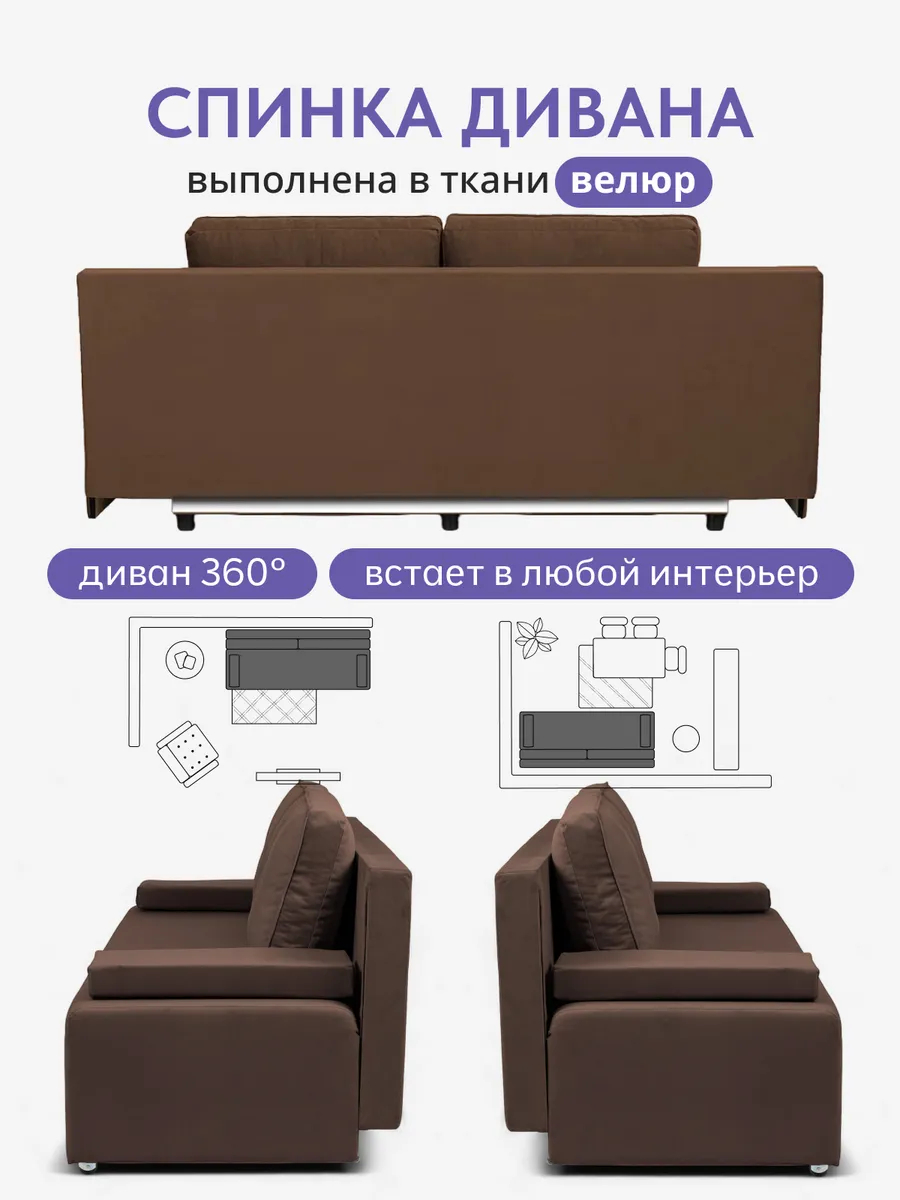 Турин Лайт коричневый велюр 77400125 - миниатюра 8