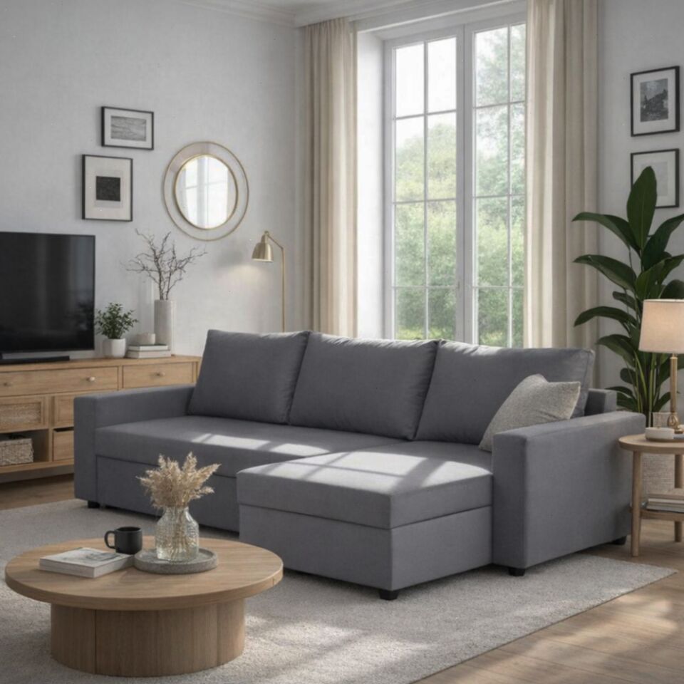 Угловой Дуглас серый велюр 77400288