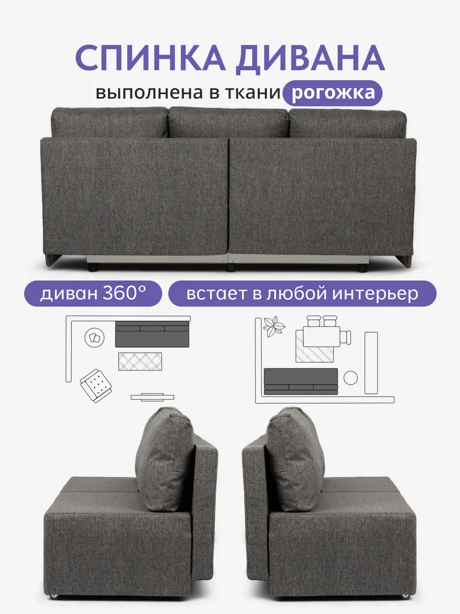 Бойсе темно-серый рогожка 77400436 - миниатюра 8