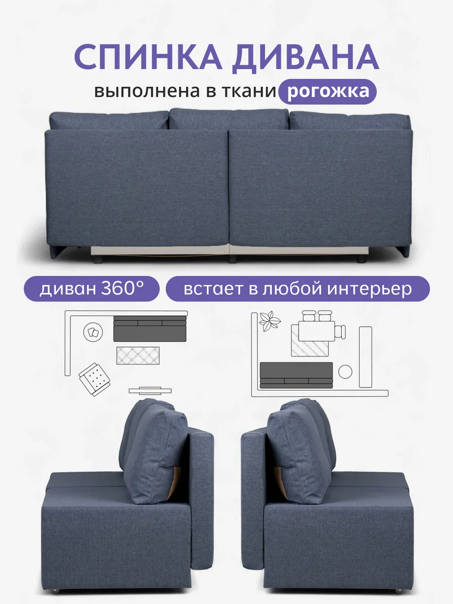 Бойсе синий рогожка 77400590 - миниатюра 8