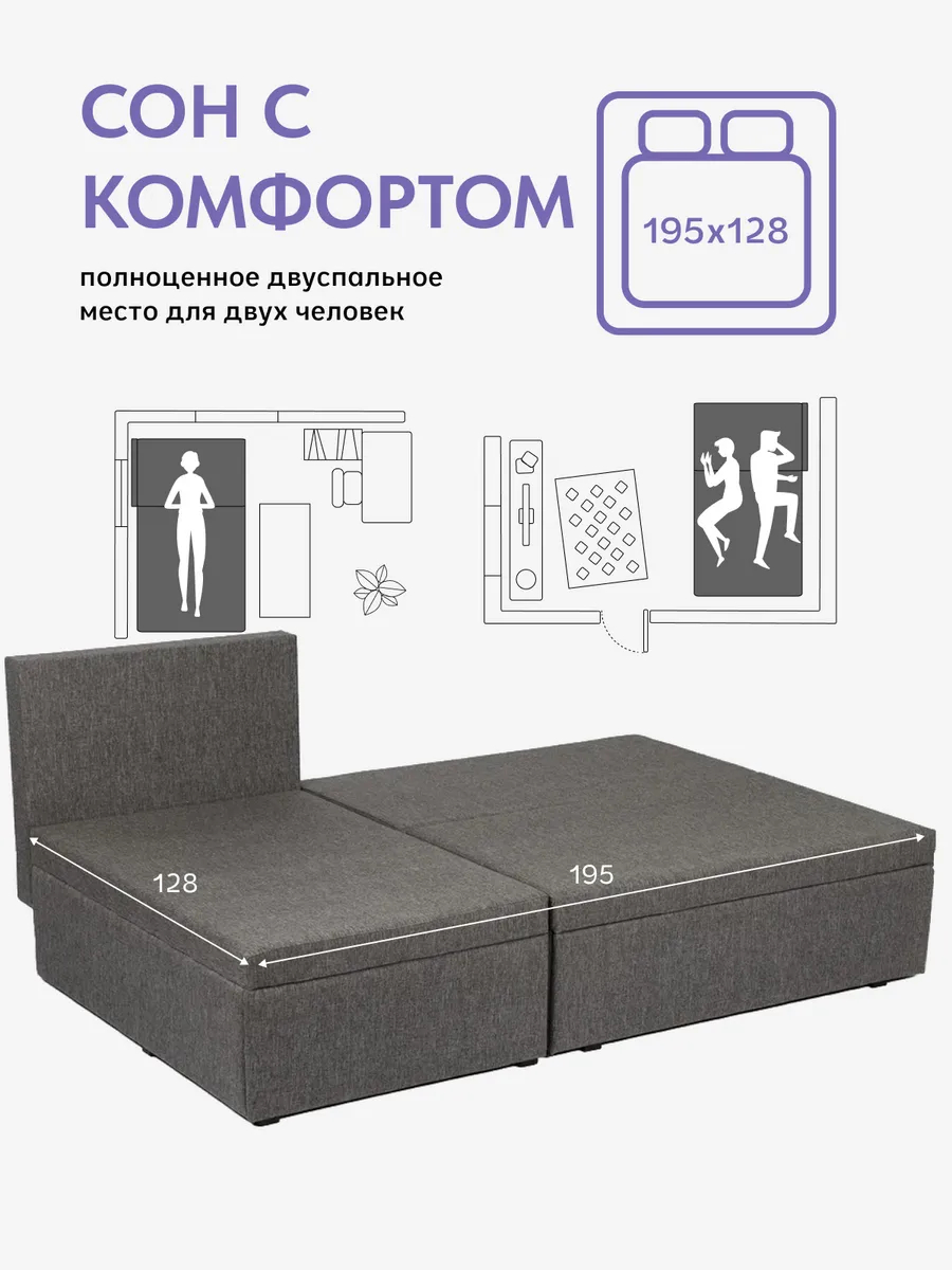 Угловой Крит т-серый рогожка 77400644 - миниатюра 4