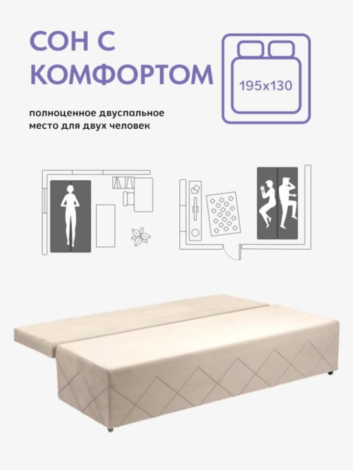 Турин Плюс бежевый велюр 77400745 - миниатюра 4