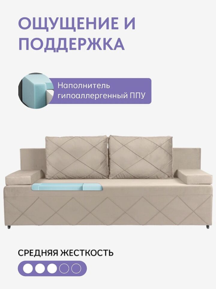 Турин Плюс бежевый велюр 77400745 - миниатюра 6