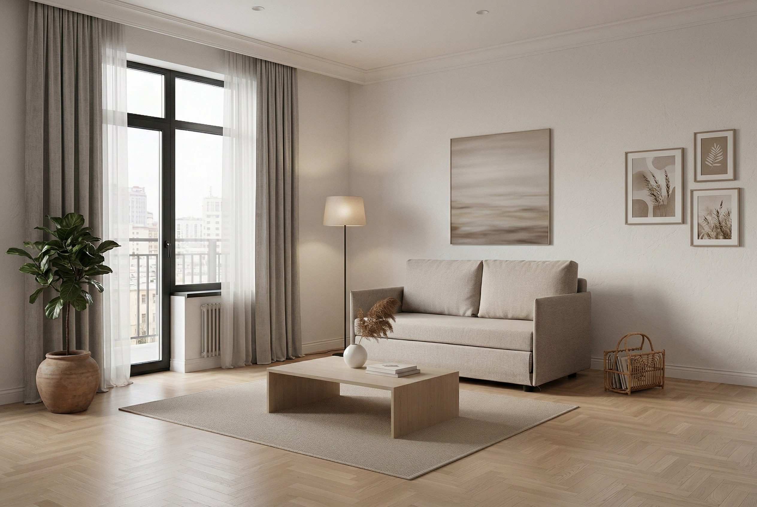 Диван в стильном интерьере