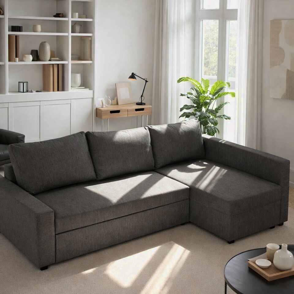 Угловой Мансберг серый рогожка 77400807 - фото 1