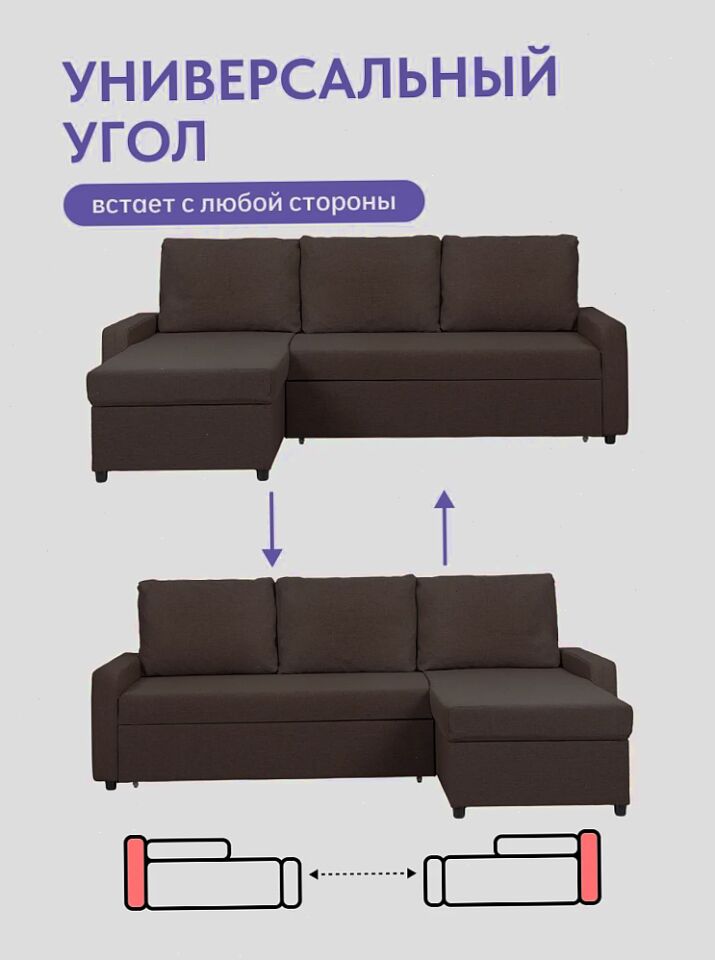 Угловой Торонто кофейная рогожка 77400861 - миниатюра 6