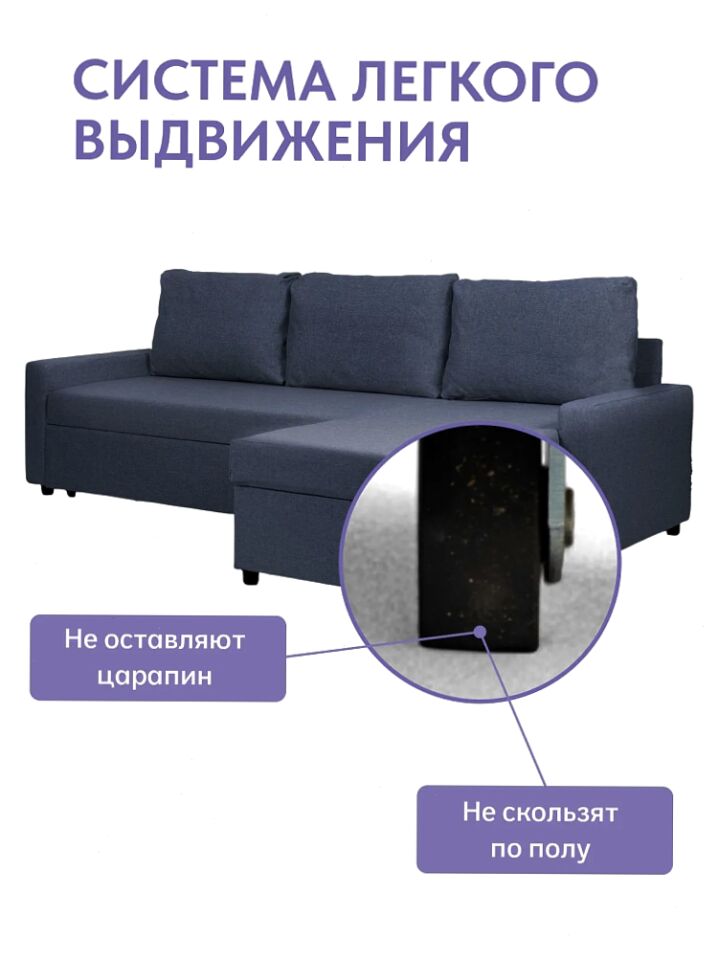 Угловой Торонто синяя рогожка 77400862 - миниатюра 8