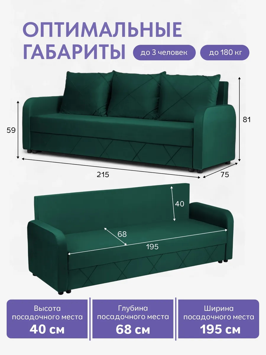 Честер зеленый велюр 77400919 - миниатюра 2