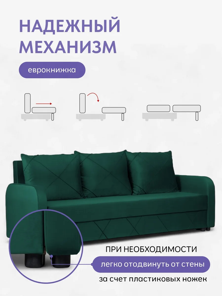 Честер зеленый велюр 77400919 - миниатюра 3