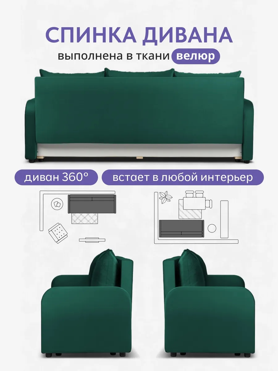 Честер зеленый велюр 77400919 - миниатюра 8