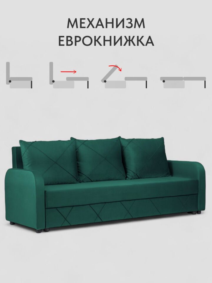 Честер зеленый велюр 77400919 - миниатюра 4