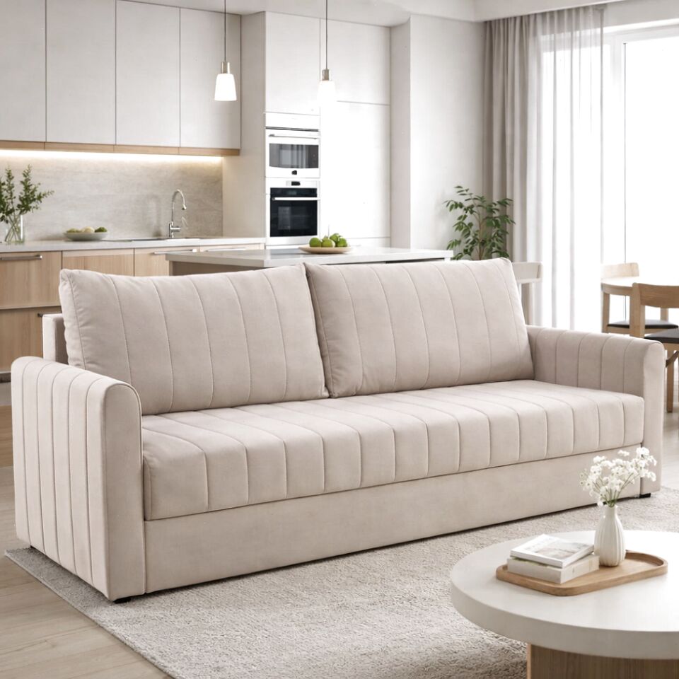 Гонконг бежевый велюр Velutta Lux07 77400941 - фото 1