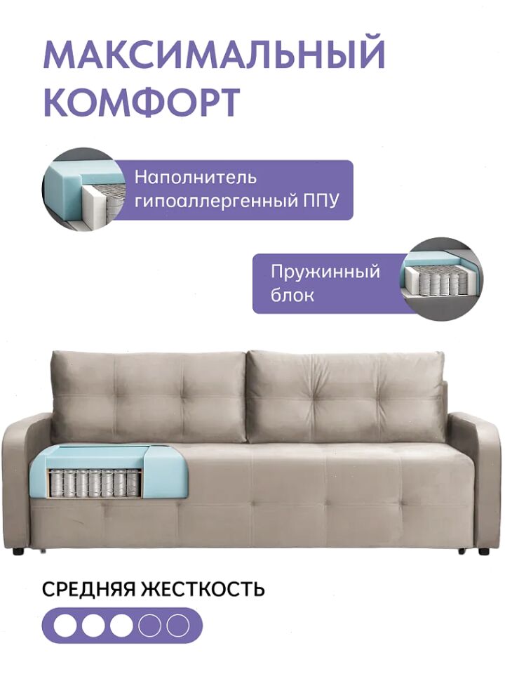 Ноттингем 02 бежевый велюр 77400977 - миниатюра 5