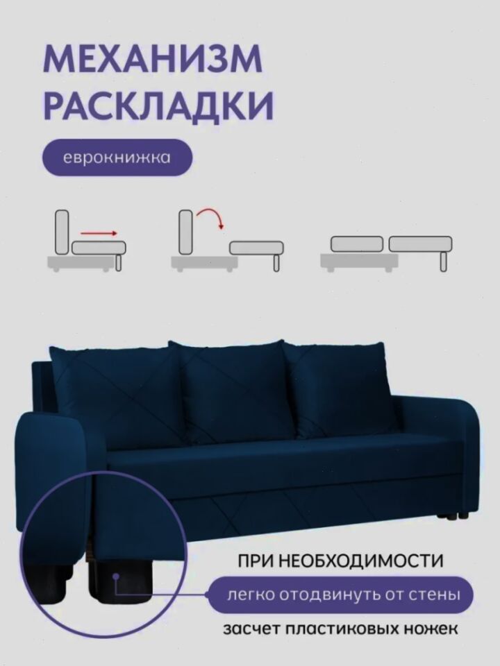 Честер синий велюр 77400980 - миниатюра 3