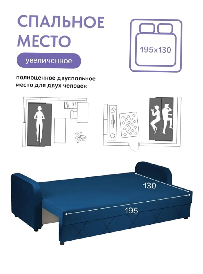 Честер синий велюр 77400980 - миниатюра 4