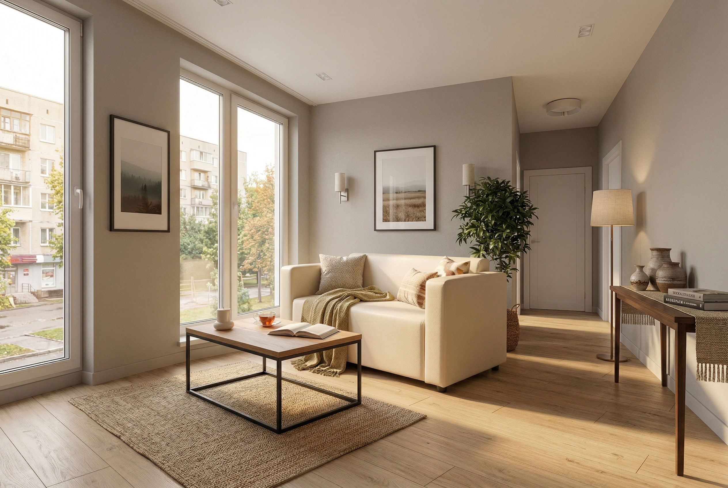 Диван в интерьере гостиной