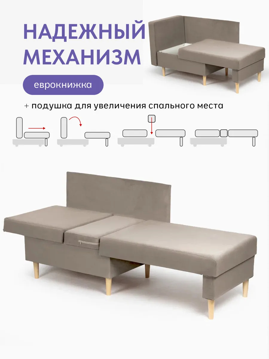 Кушетка Мария, Мария Лайт бежевый велюр 77401047 - миниатюра 3
