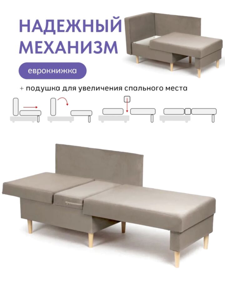 Кушетка Мария, Мария Лайт бежевый велюр 77401047 - миниатюра 7