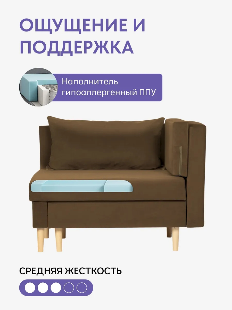 Кушетка Мария, Мария Лайт шоколадный велюр 77401081 - миниатюра 5