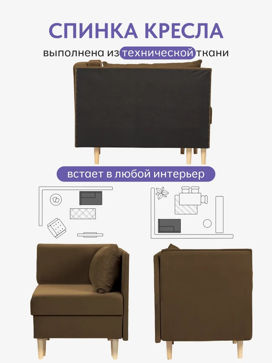 Кушетка Мария, Мария Лайт шоколадный велюр 77401081 - миниатюра 7