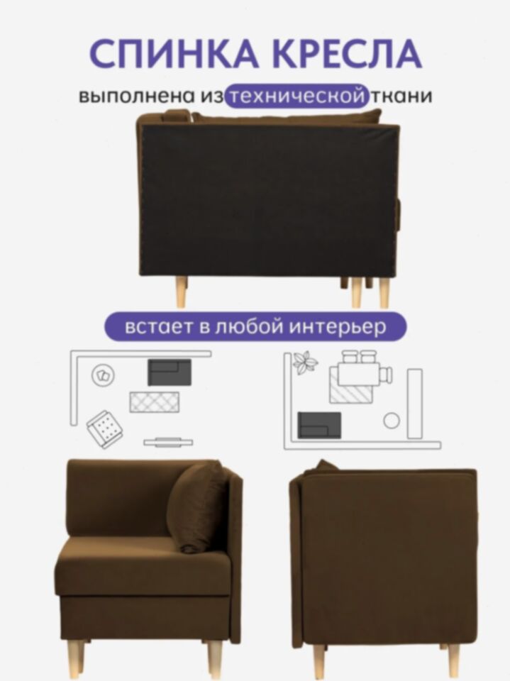 Кушетка Мария, Мария Лайт шоколадный велюр 77401081 - миниатюра 8