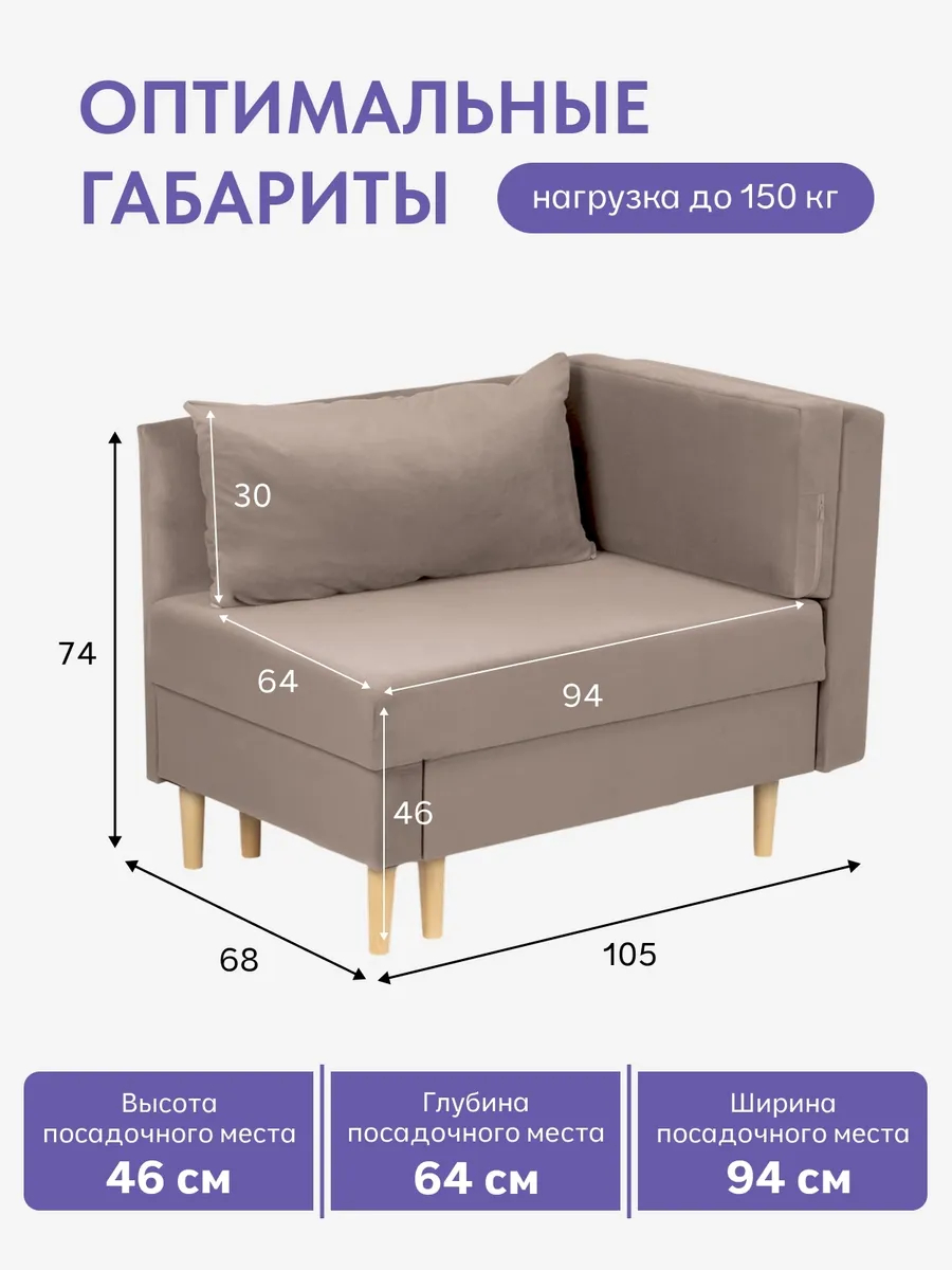 Кушетка Мария, Мария Лайт серо-розовый велюр 77401083 - миниатюра 2