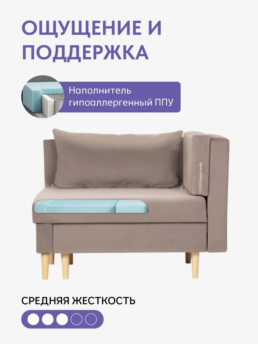 Кушетка Мария, Мария Лайт серо-розовый велюр 77401083 - миниатюра 5