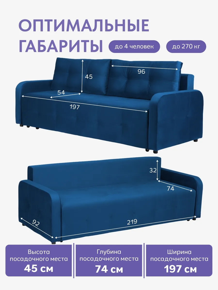 Ноттингем 02 синий велюр 77401131 - миниатюра 2