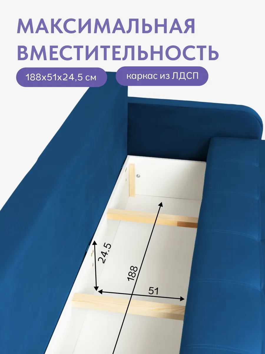 Ноттингем 02 синий велюр 77401131 - миниатюра 6