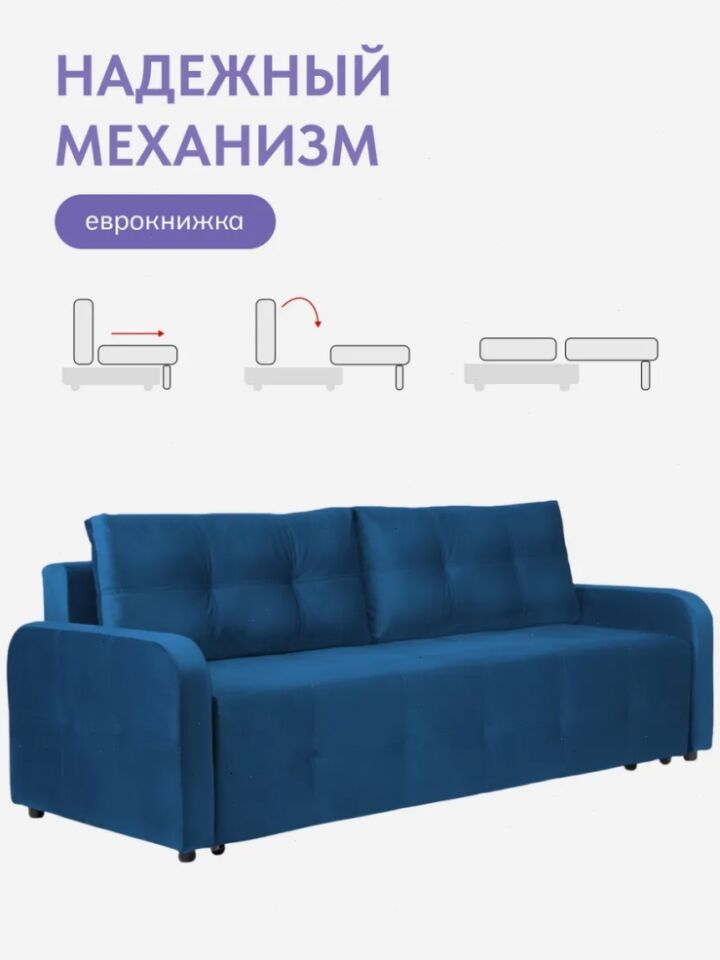 Ноттингем 02 синий велюр 77401131 - миниатюра 3