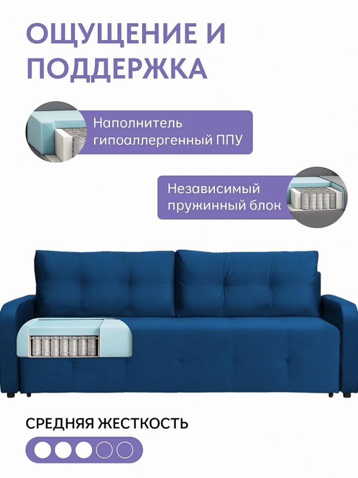 Ноттингем 02 синий велюр 77401131 - миниатюра 5