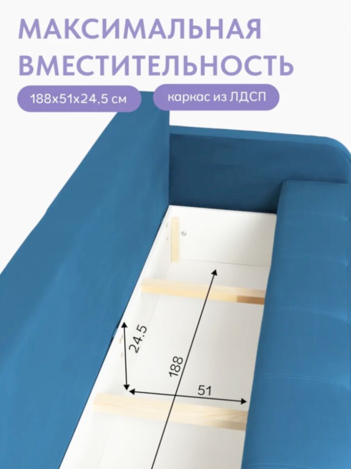 Ноттингем 02 синий велюр 77401131 - миниатюра 6