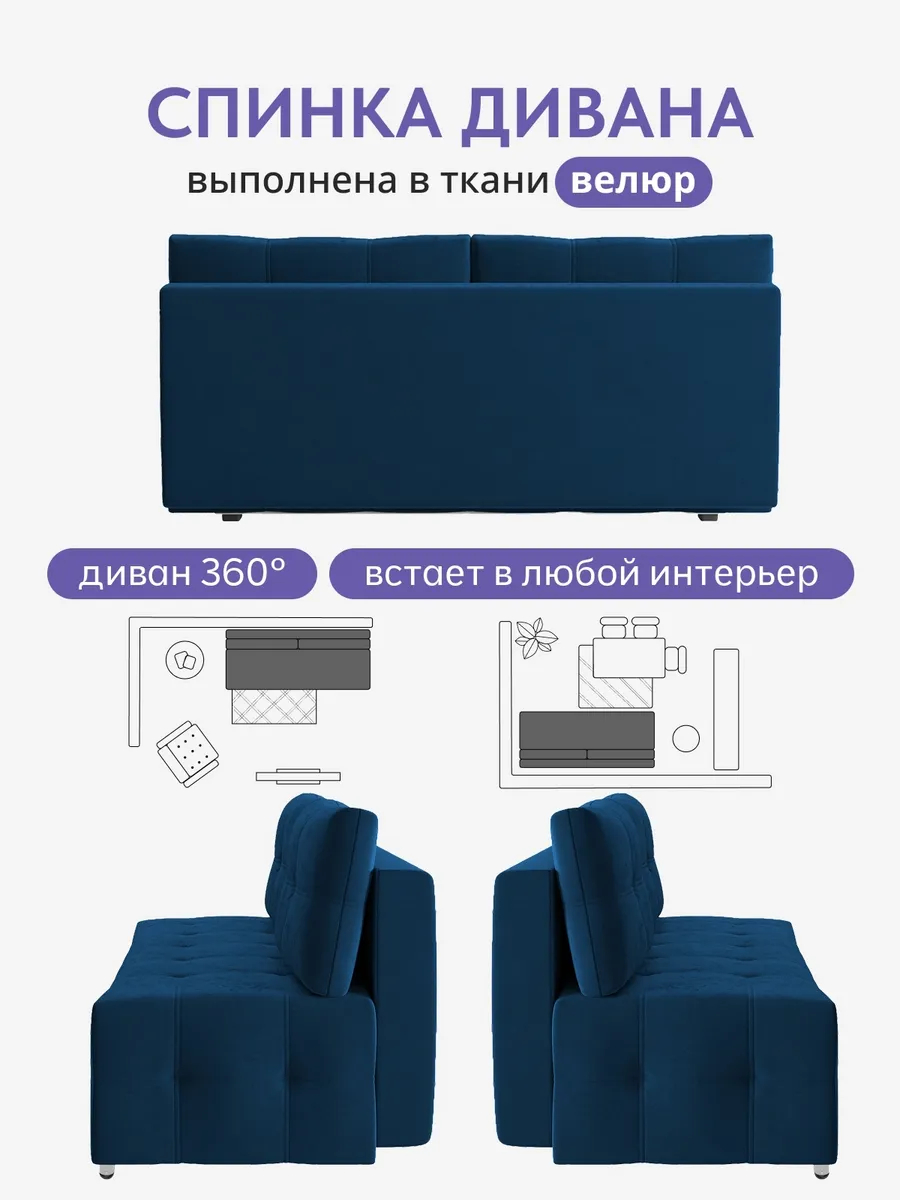 Ноттингем 01 синий велюр 77401133 - миниатюра 7
