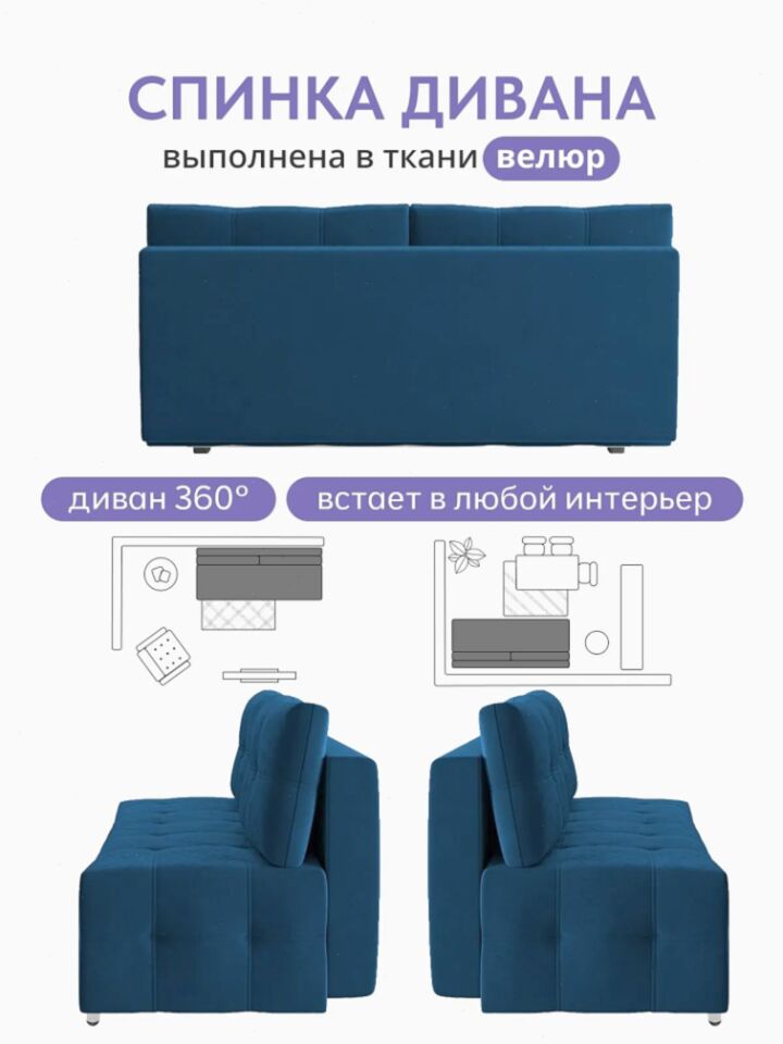 Ноттингем 01 синий велюр 77401133 - миниатюра 8