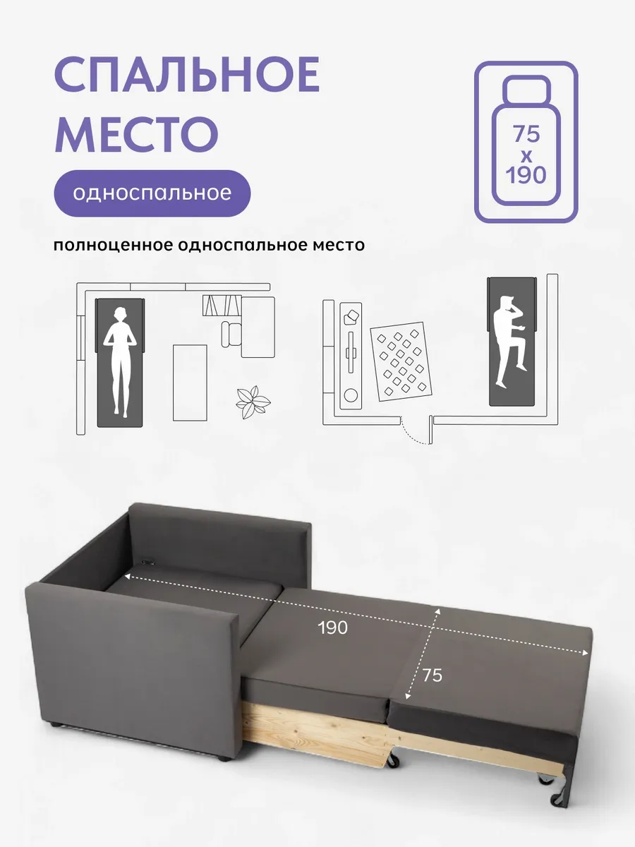 Виктория 750 мм т-серый велюр 77000207 - миниатюра 4