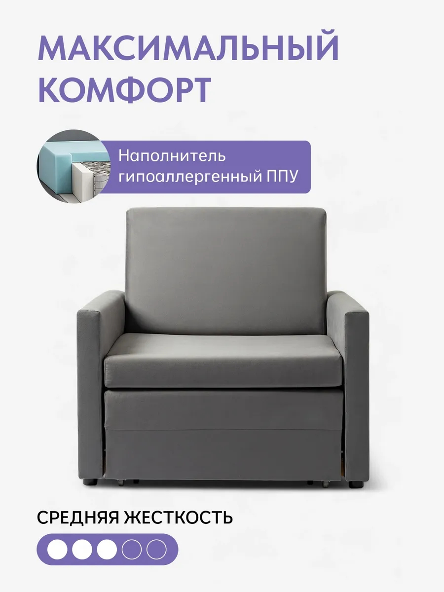 Виктория 750 мм т-серый велюр 77000207 - миниатюра 5