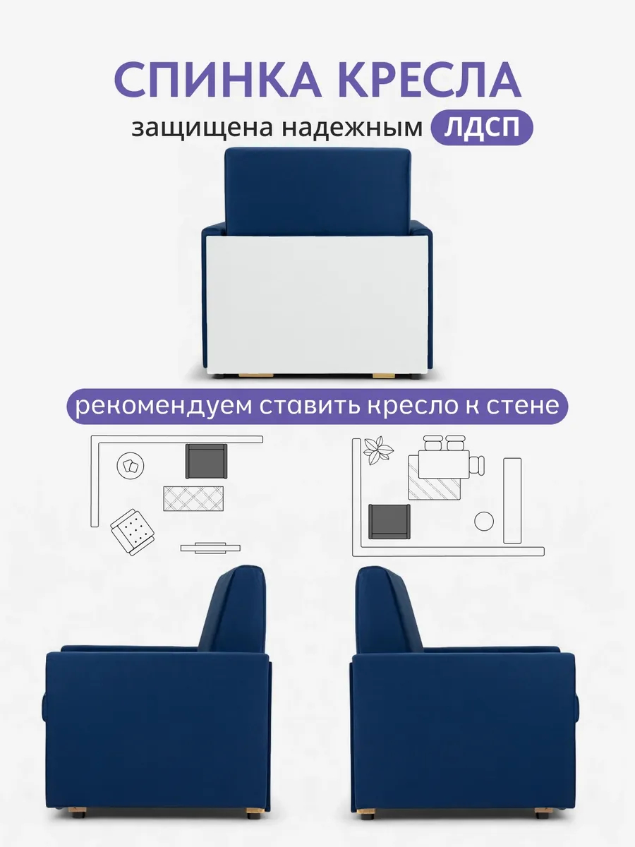 Виктория 750 мм синий велюр 77000294 - миниатюра 7