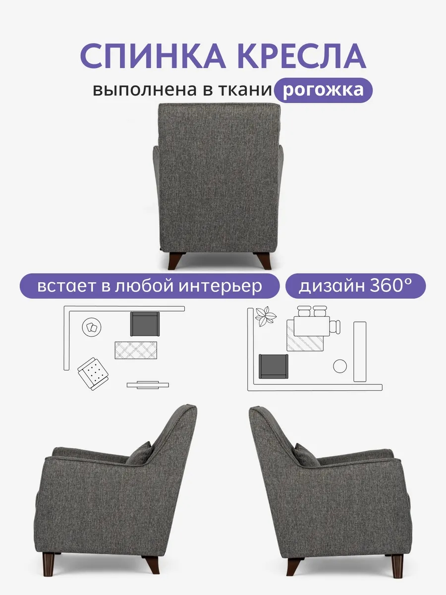 Оксфорд Оксфорд серый рогожка 77400374 - миниатюра 5