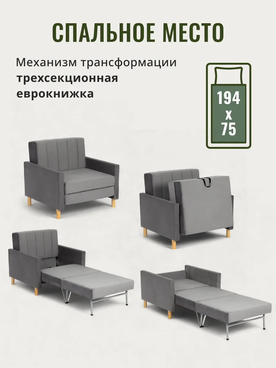 Этра Люкс Этра Люкс, серый велюр 77400380 - миниатюра 3