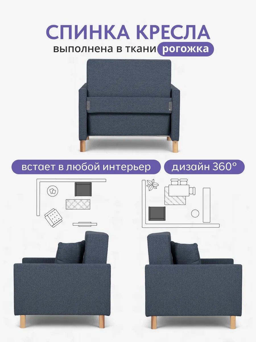 Этра синий рогожка 77400846 - миниатюра 7