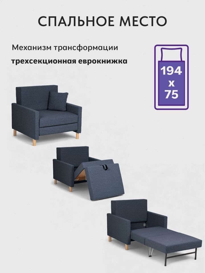 Этра синий рогожка 77400846 - миниатюра 3