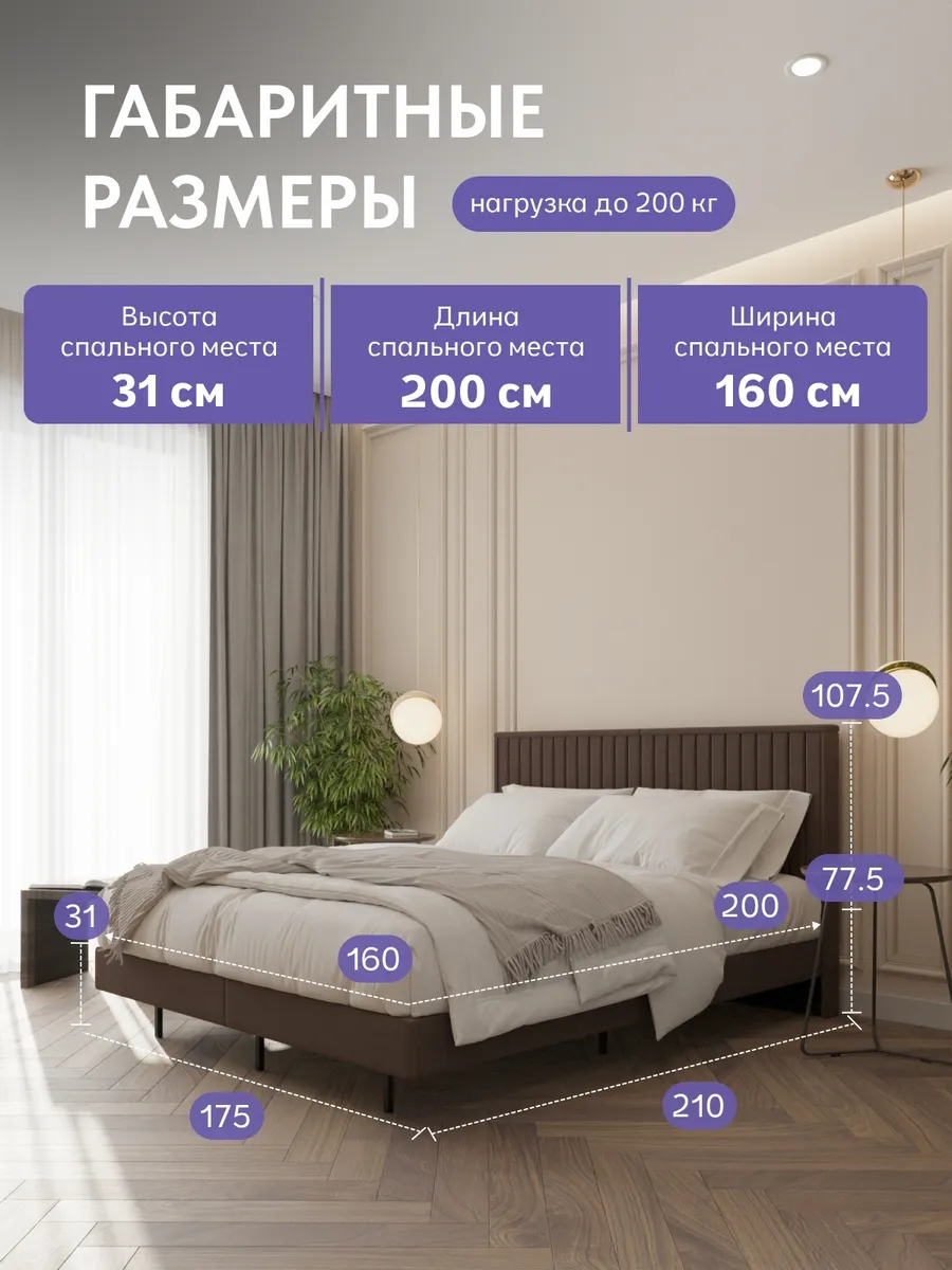 Сонна-160 шоколадный велюр 77400442 - миниатюра 2