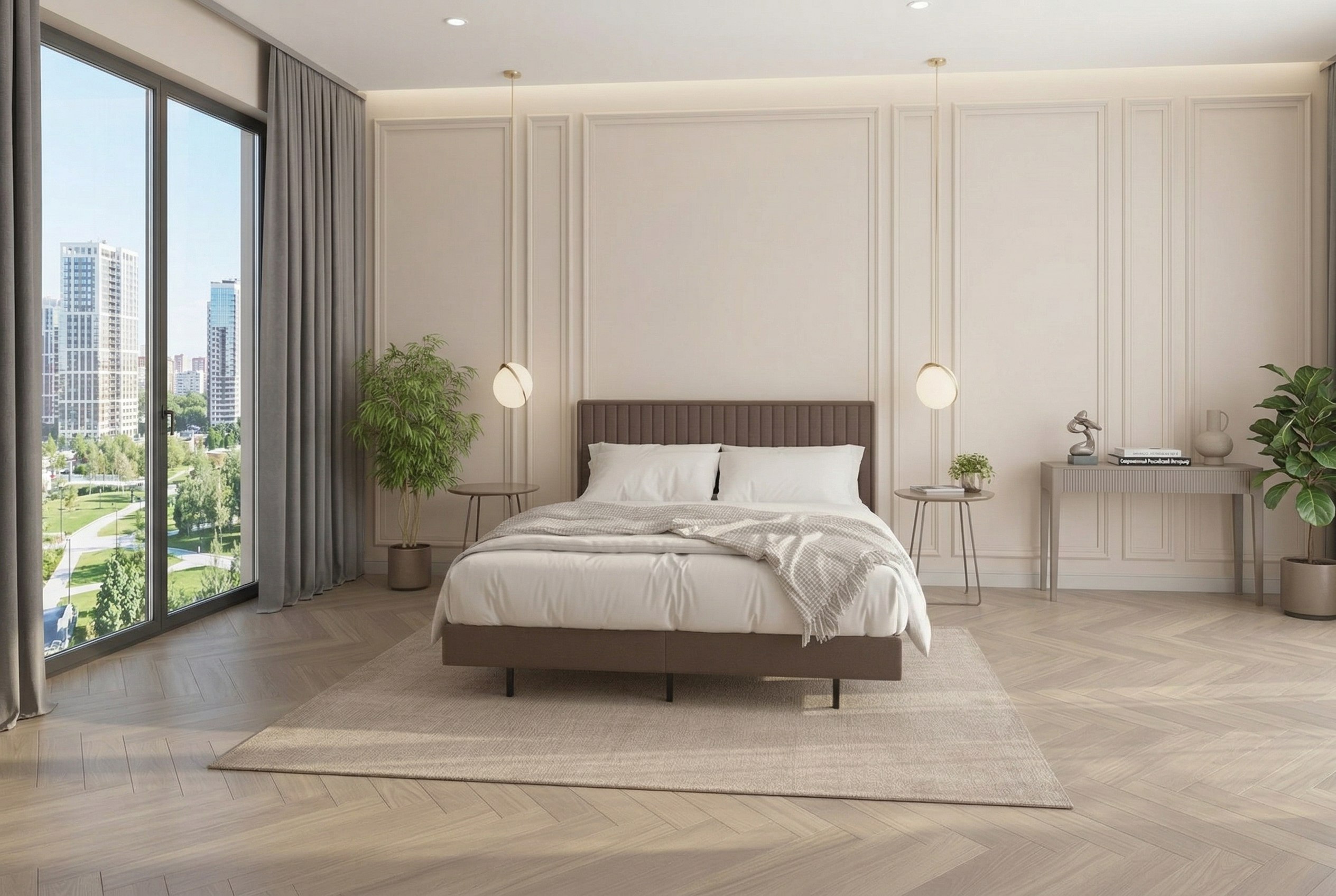 Кровать в спальне