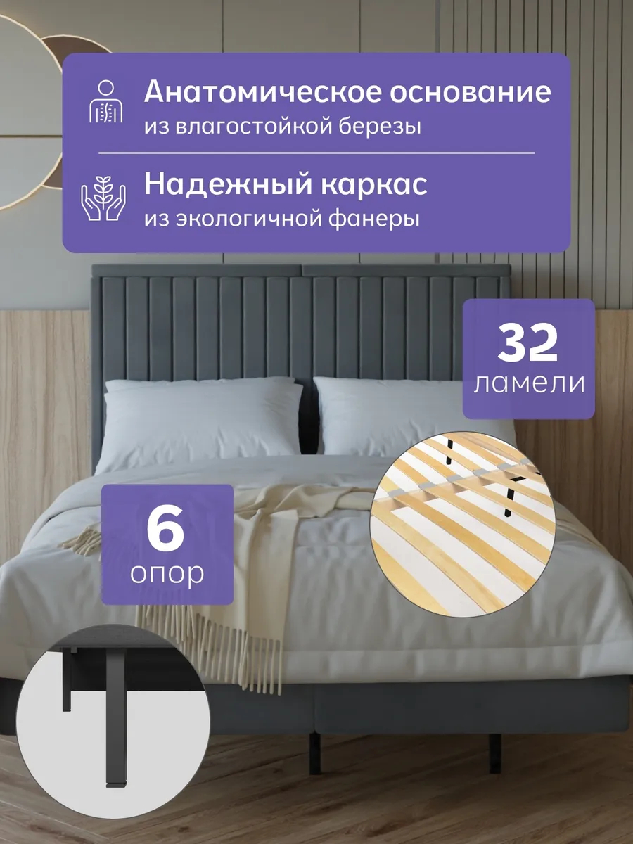 Сонна-120 серый велюр 77400446 - миниатюра 3