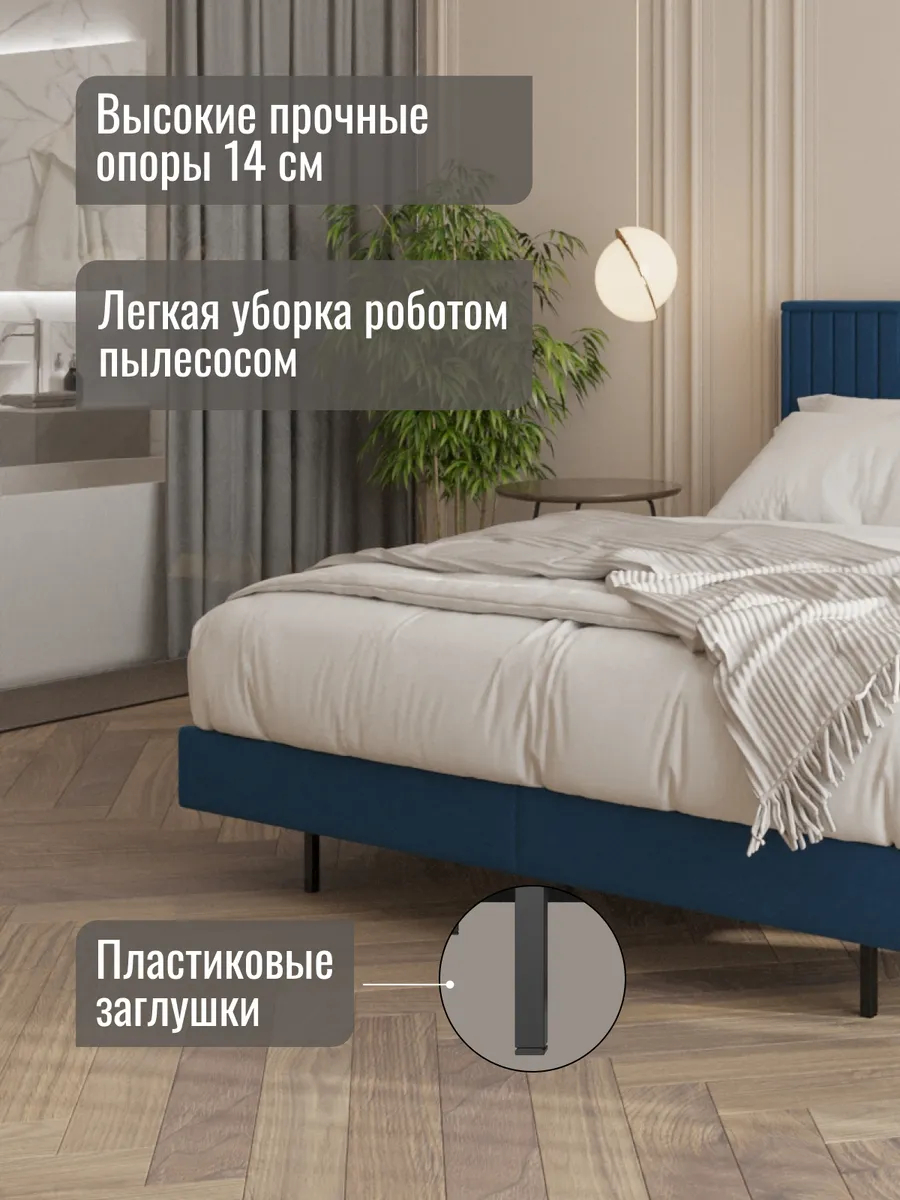 Сонна-140 синий велюр 77400451 - миниатюра 4