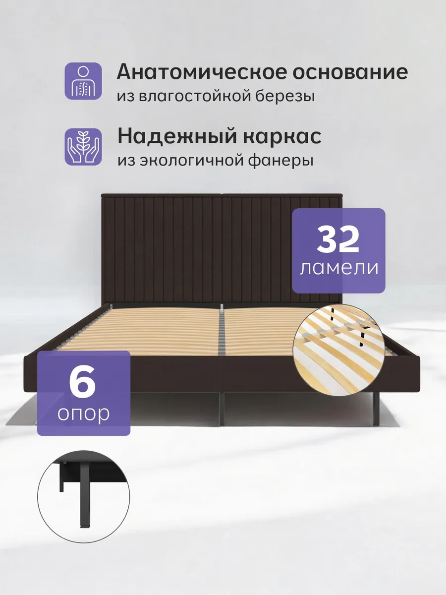 Сонна-140 шоколадный велюр 77400459 - миниатюра 3