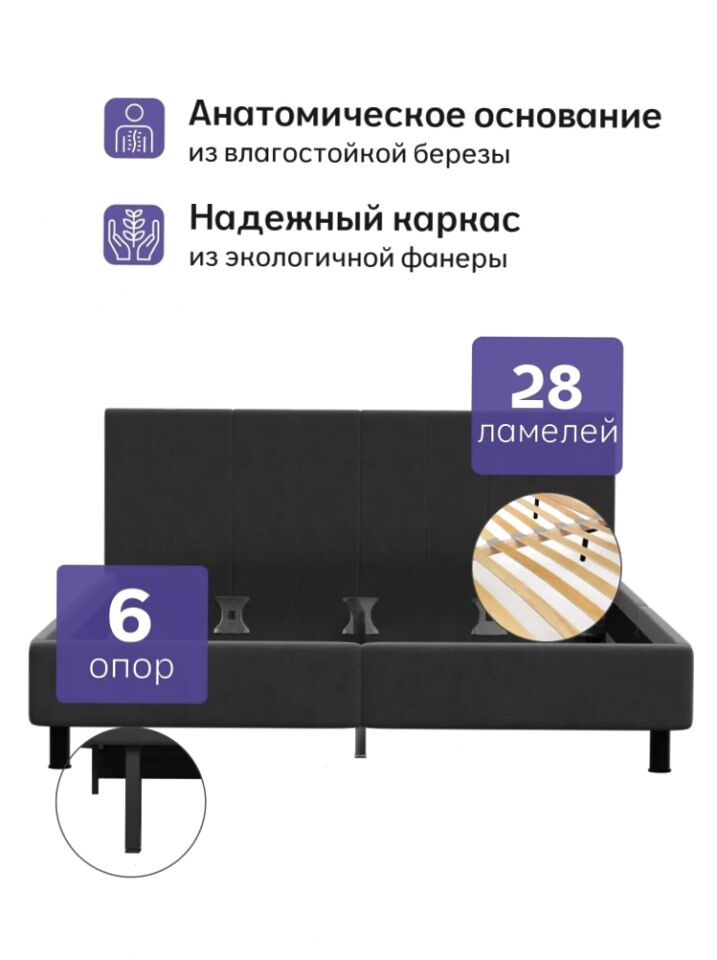 Наоми-160 Х4 серый велюр 77401108 - миниатюра 3