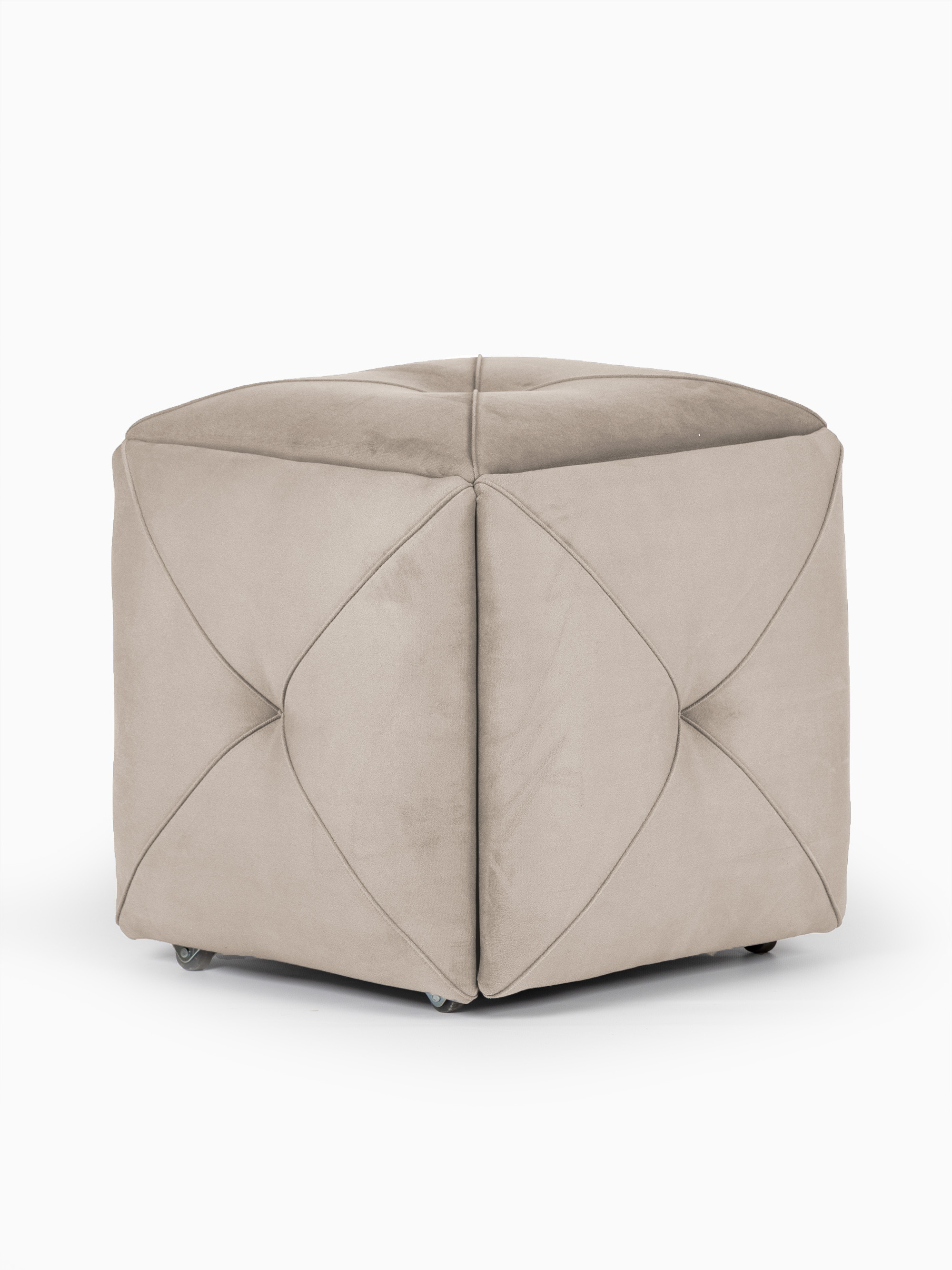 Пуф 5 в 1 Олбери бежевый велюр 77400984 - фото 1