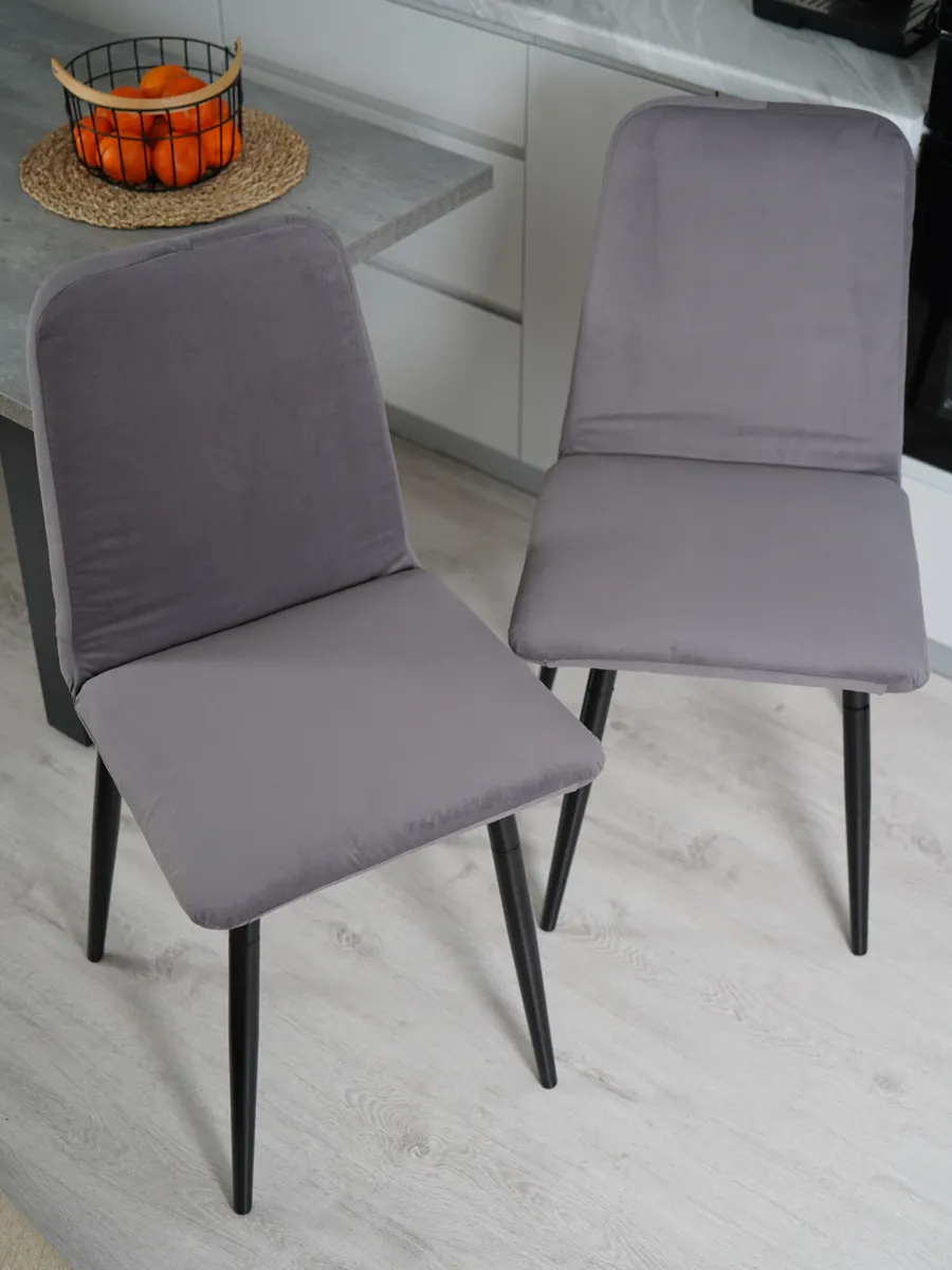 Комплект стульев Чили 2шт серо-фиолетовый велюр 77400412 - миниатюра 12